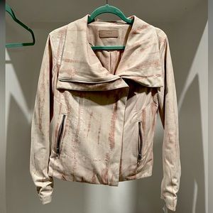 Pink tie dye suede jacket